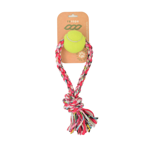 Upcycled Rope Tug with Tennis Ball