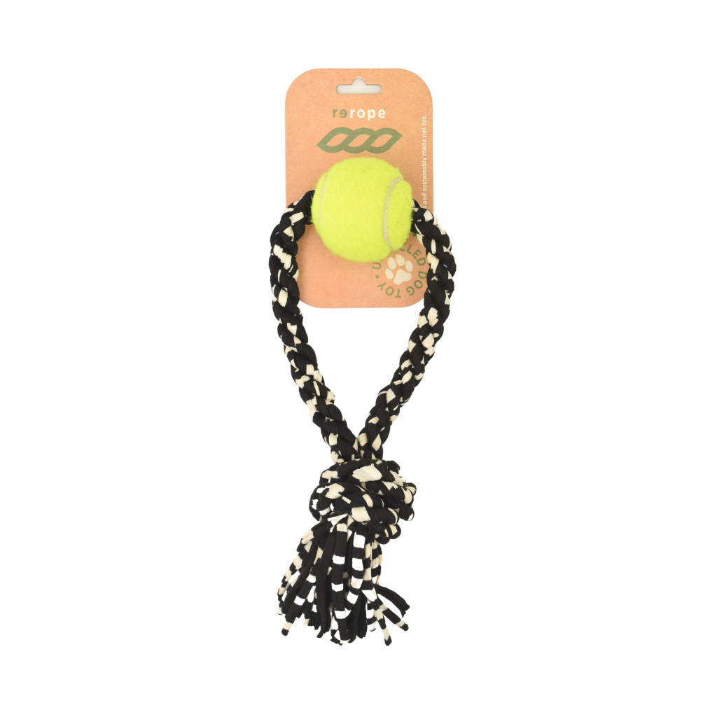 Upcycled Rope Tug with Tennis Ball