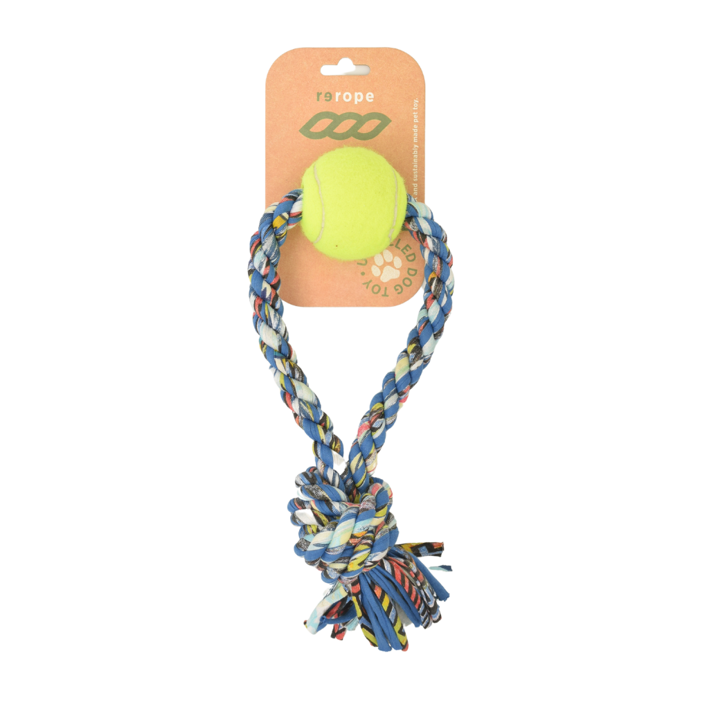 Upcycled Rope Tug with Tennis Ball