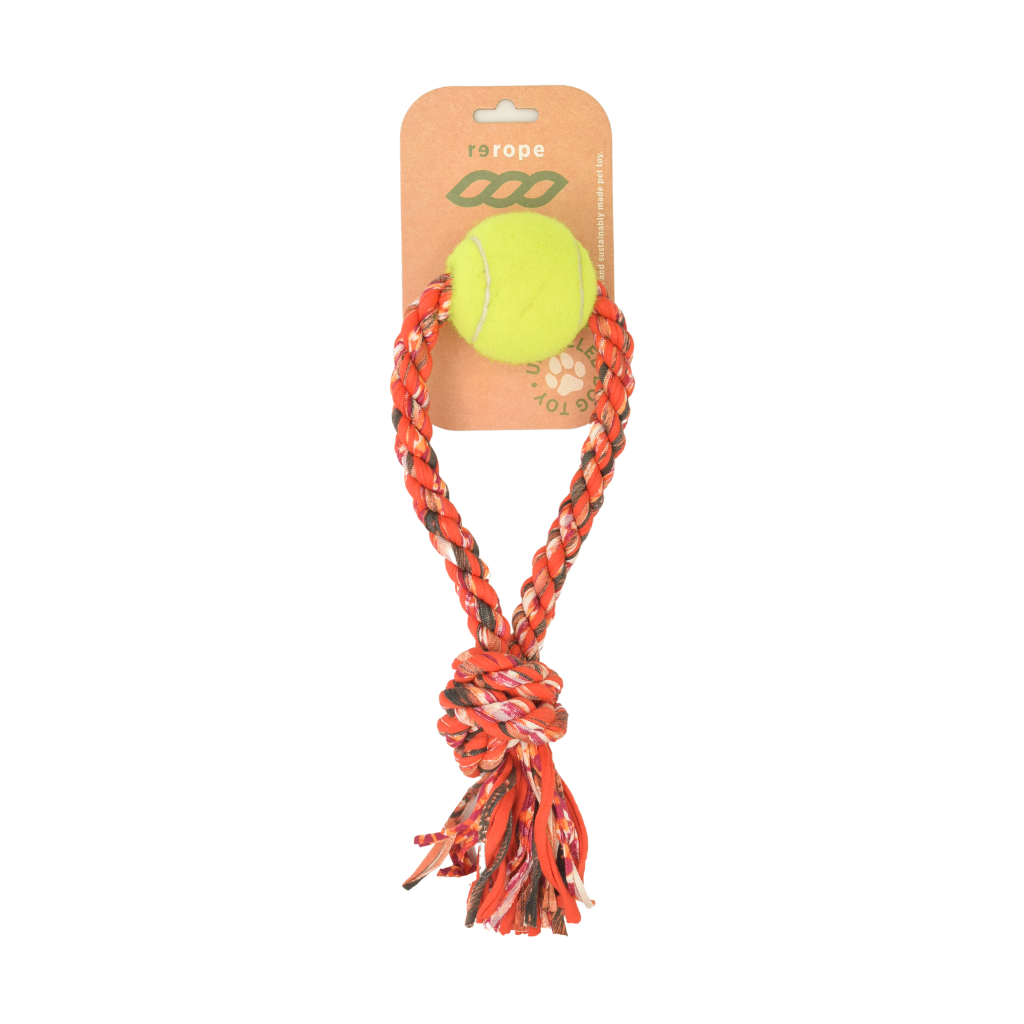Upcycled Rope Tug with Tennis Ball